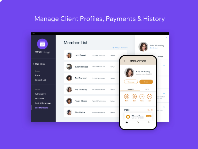 screenshot of Wix Bookings